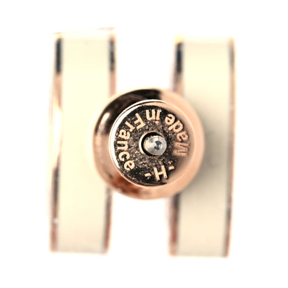 Hermes Rose Gold Lacquered Pop H Earrings White 4 of 4