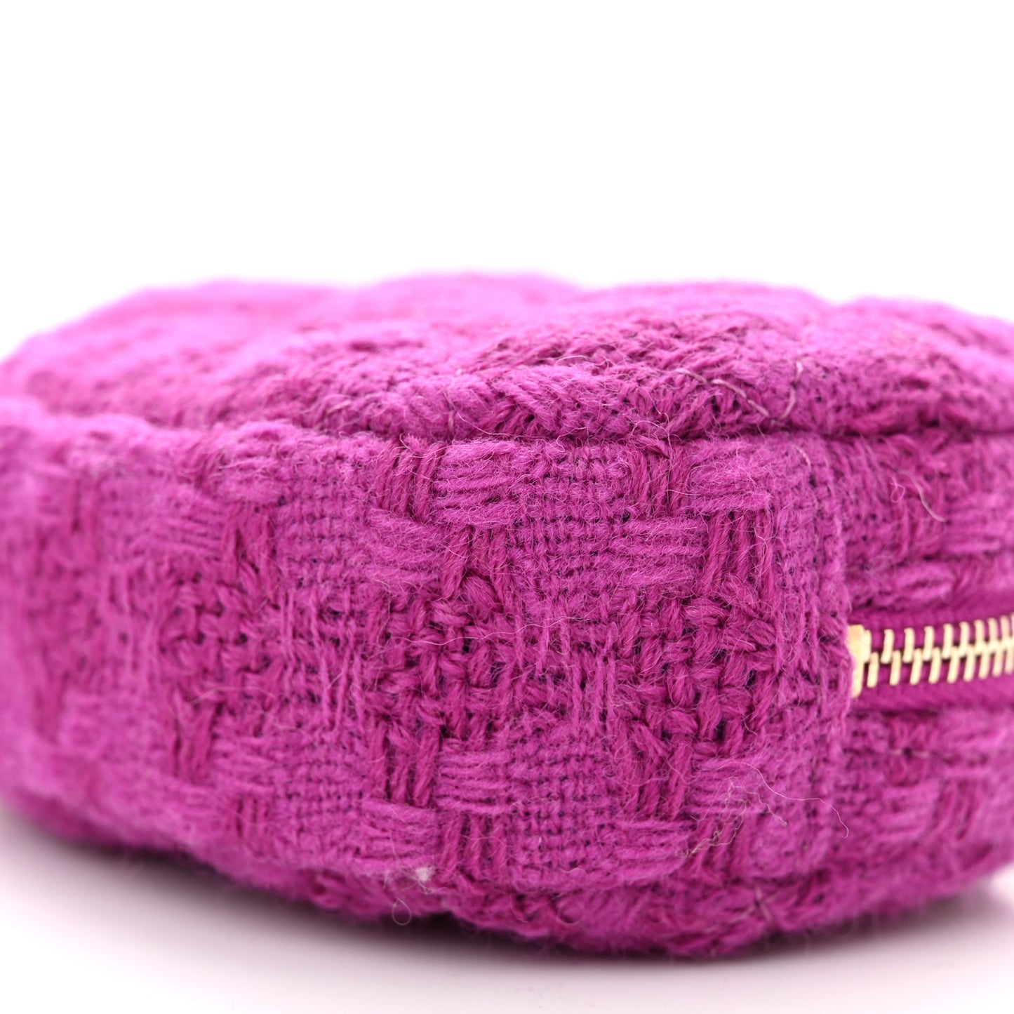 Tweed Lambskin Quilted Waist Bag With Coin Purse Fuchsia