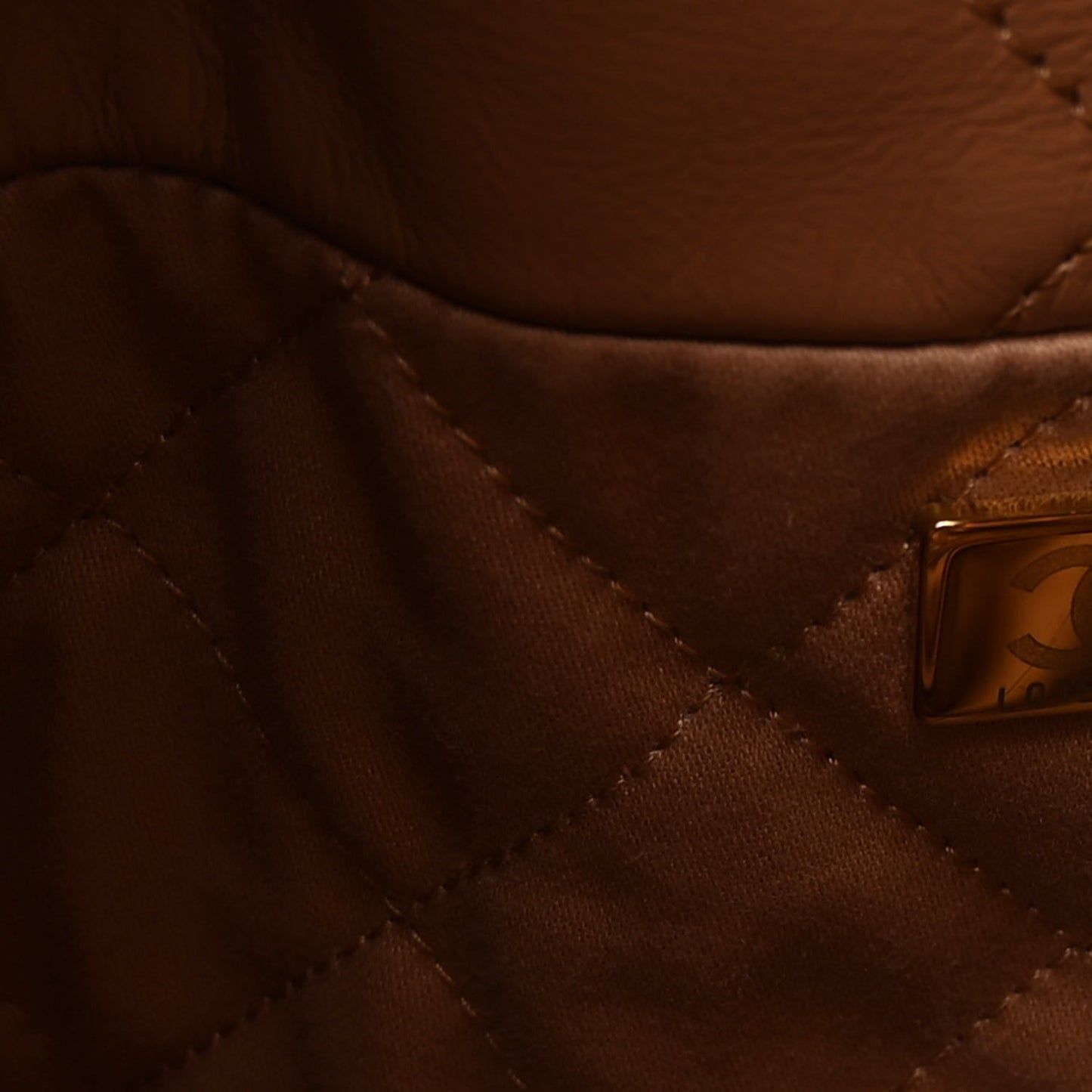 Shiny Calfskin Quilted Chanel 22 Camel