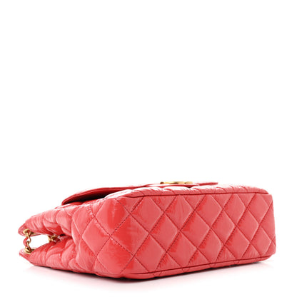 Chanel Shiny Crumpled Calfskin Quilted Wavy CC Hobo Red 4 of 12