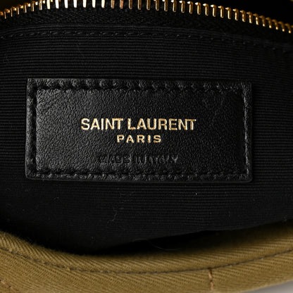 Saint Laurent Canvas Quilted Toy Loulou Puffer Monogram Chain Satchel Fir Green 6 of 10