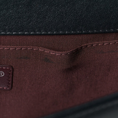 Chanel Calfskin Woven Medium Boy Flap Black White 13 of 14