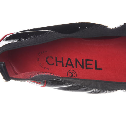 Chanel Patent CC Elastic Cap Toe Ballerina Flats 36 Red Black 9 of 10
