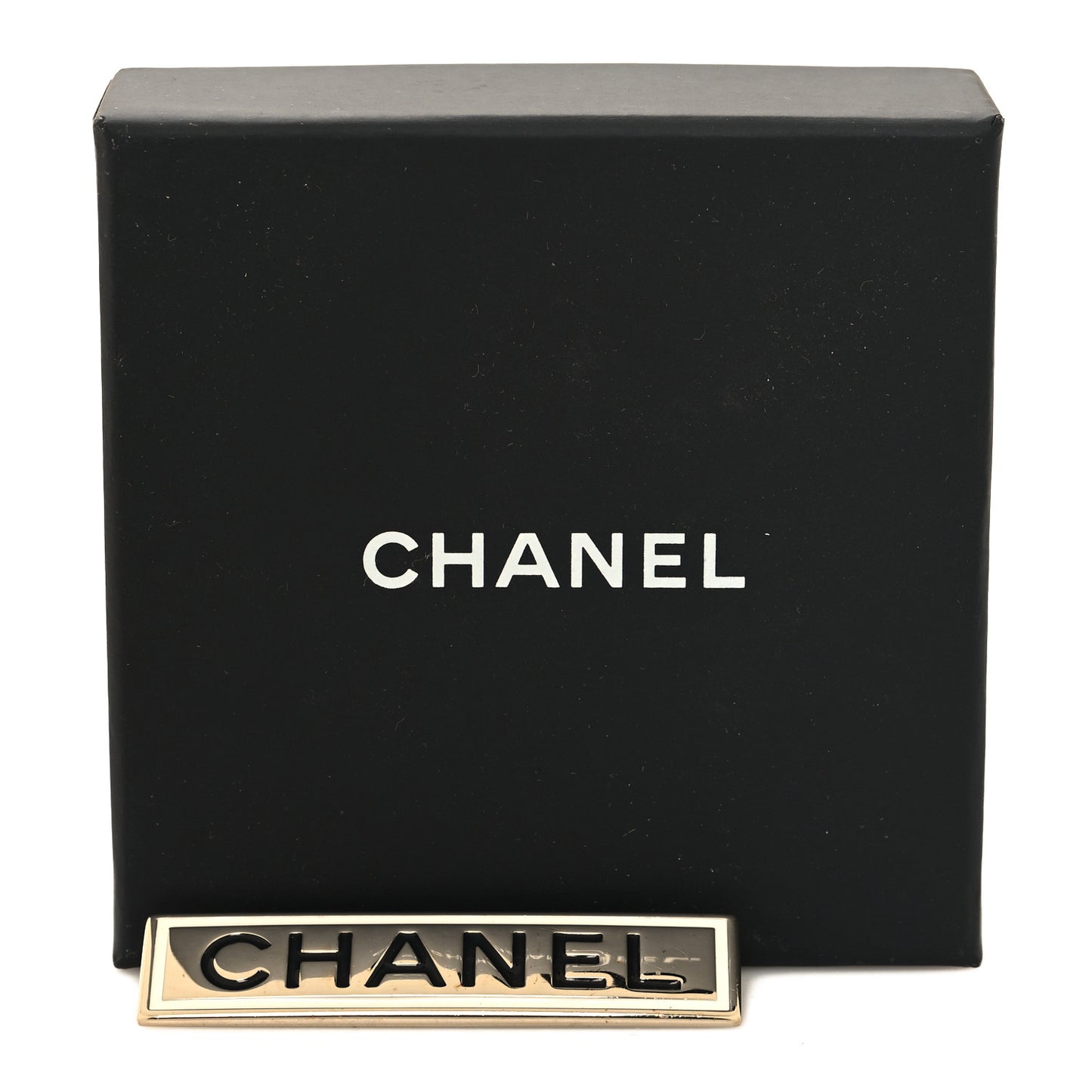 Metal Enamel Logo Brooch Gold
