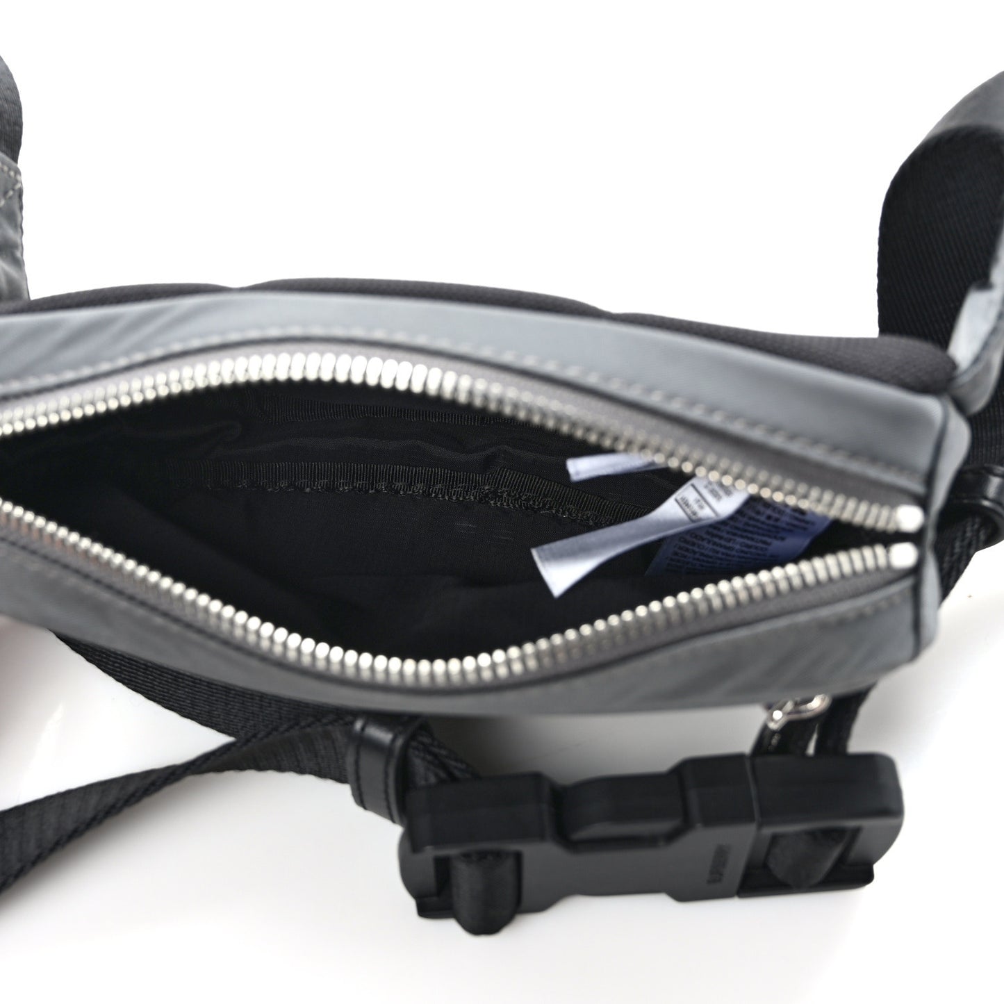 Econyl Logo Print Small Cannon Bum Bag Charcoal Grey