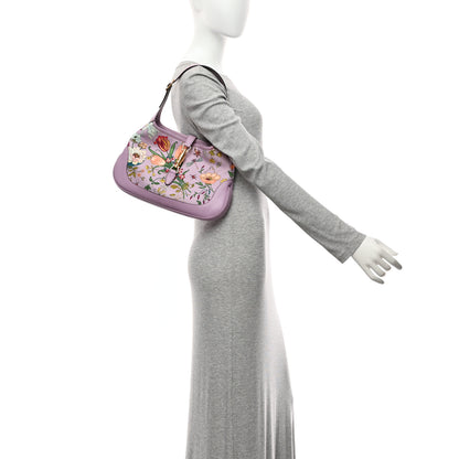 Gucci Canvas Flora Medium Jackie Hobo Lilac 2 of 11