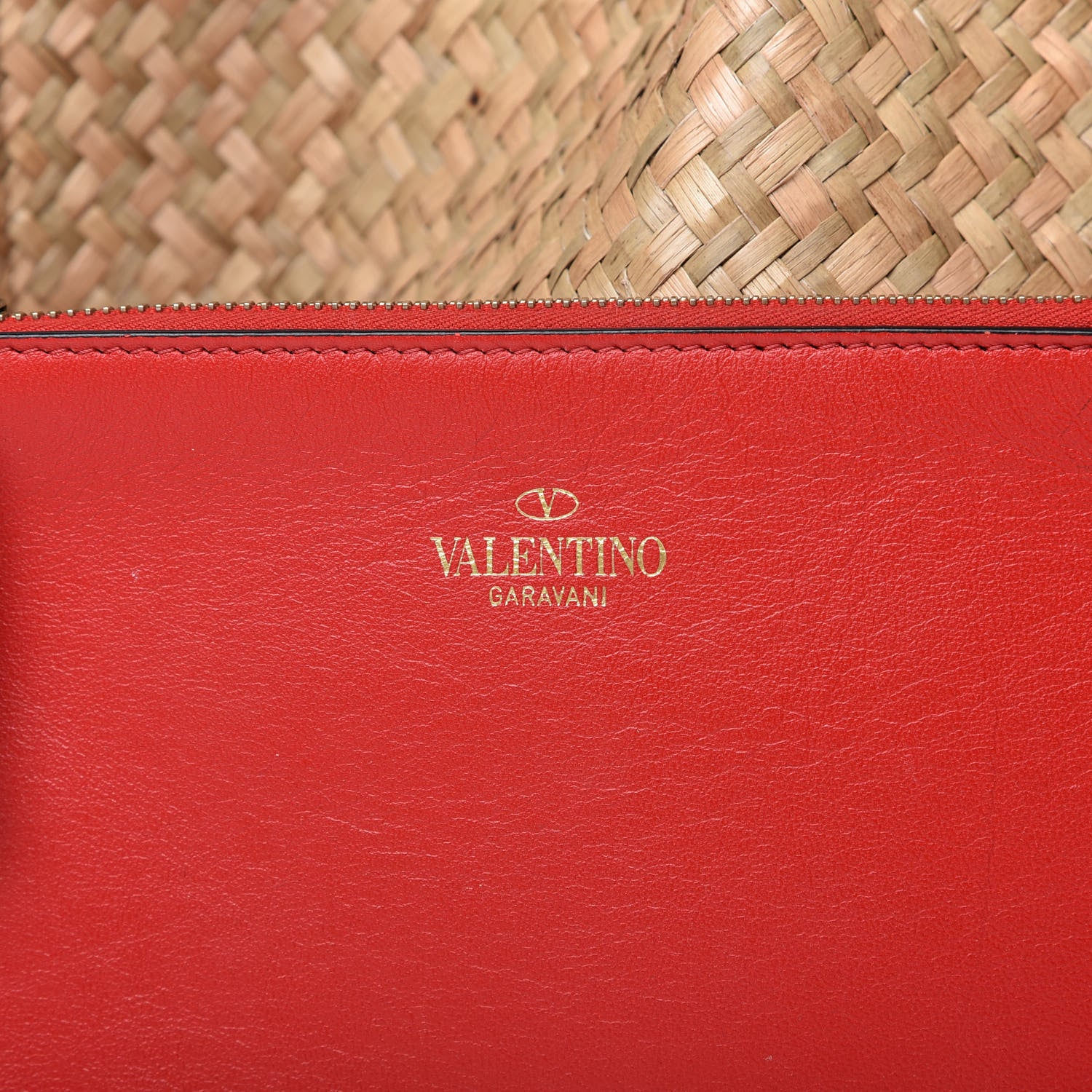 Valentino Garavani Raffia Medium Vlogo Escape Shopper Natural Black Rouge 8 of 12