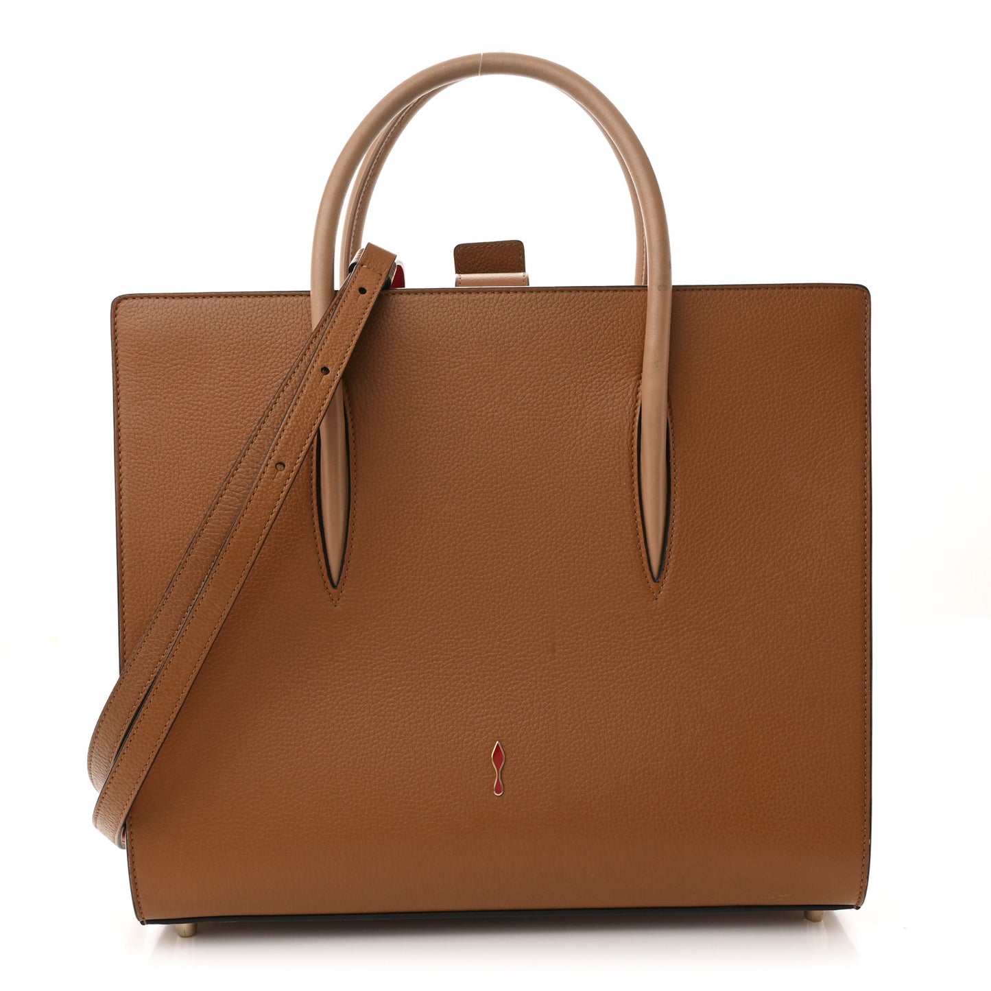 Calfskin Patent Studded Large Paloma Cognac