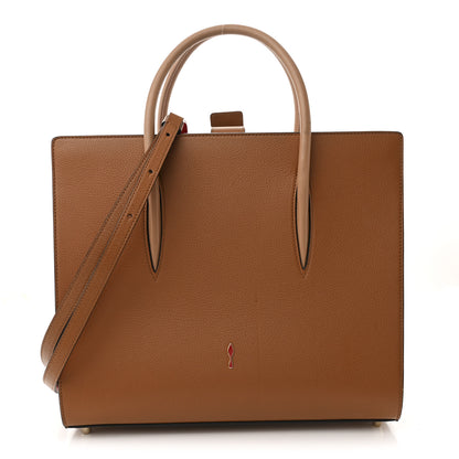 Christian Louboutin Calfskin Patent Studded Large Paloma Cognac 1 of 12