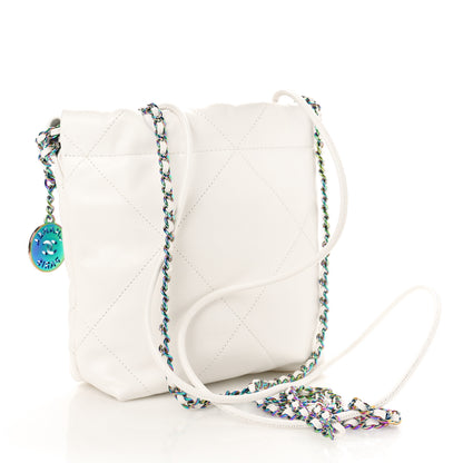 Chanel Shiny Calfskin Quilted Rainbow Mini Chanel 22 White 2 of 9