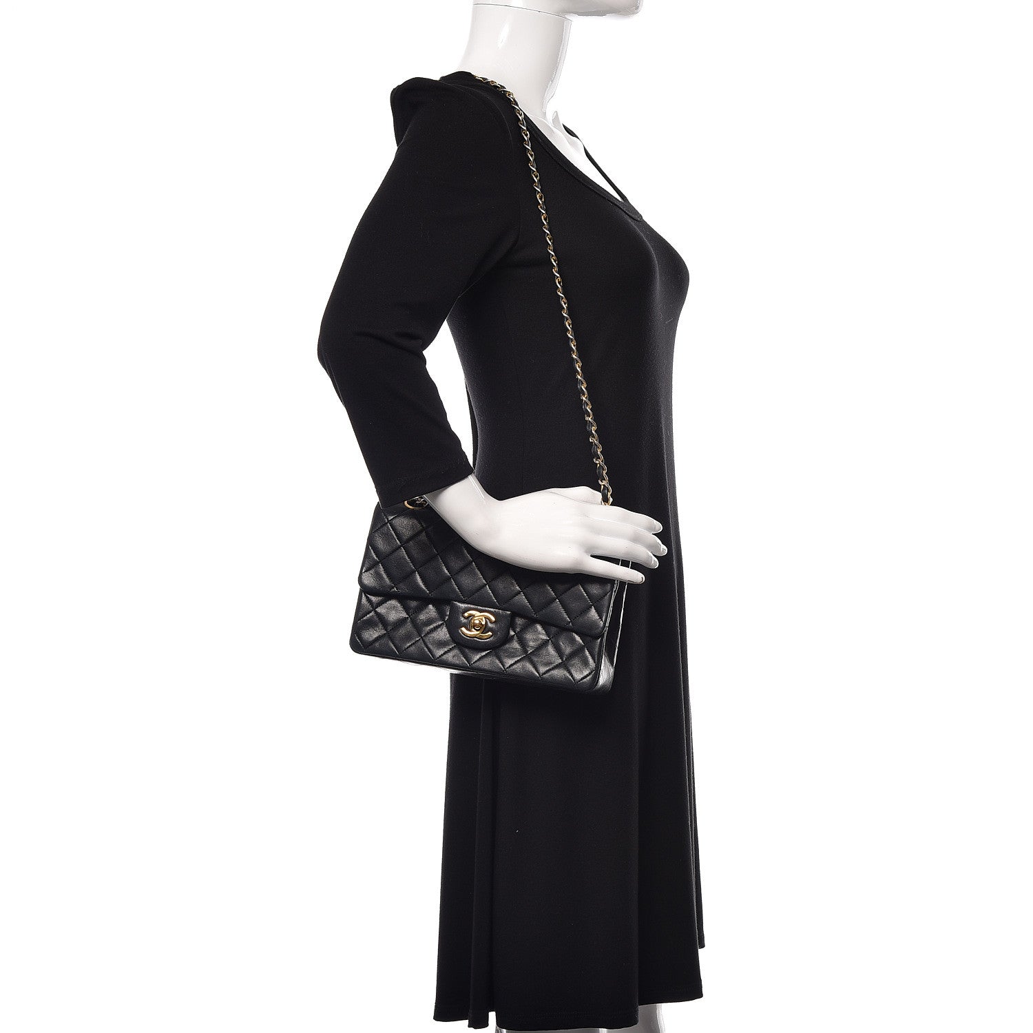 Chanel Lambskin Quilted Small Double Flap Black 2 of 12