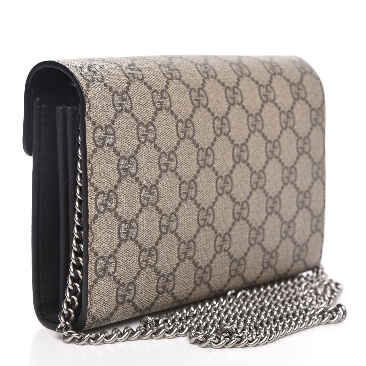 GG Supreme Monogram Mini Dionysus Chain Wallet Beige Black