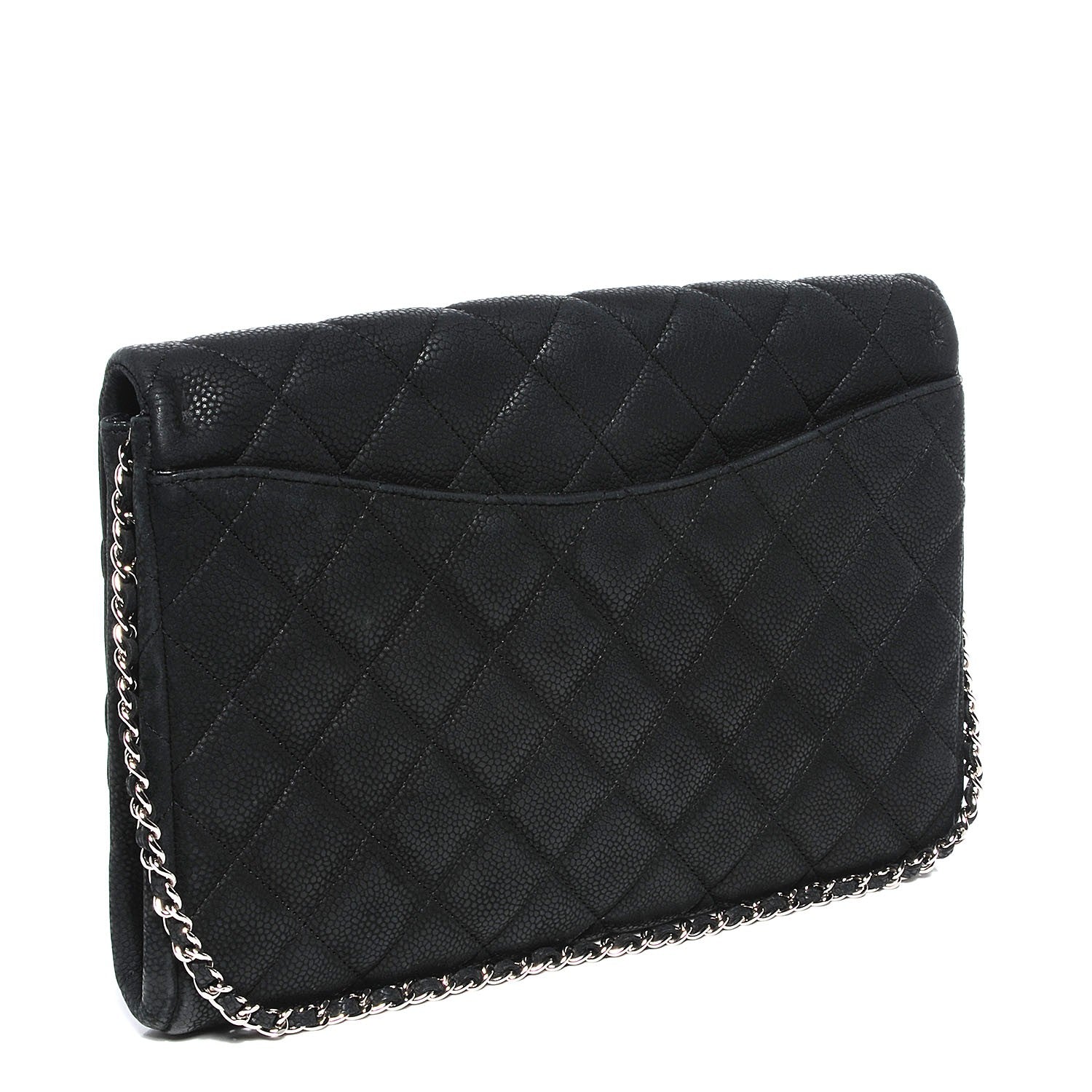 Chanel Iridescent Caviar Quilted Clutch With Chain Flap Black 3 of 8