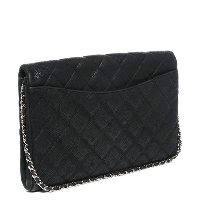 Chanel Iridescent Caviar Quilted Clutch With Chain Flap Black 3 of 8