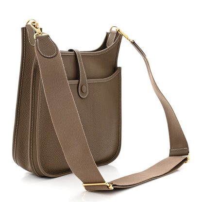 Hermes Taurillon Clemence Evelyne III PM Etoupe 3 of 12