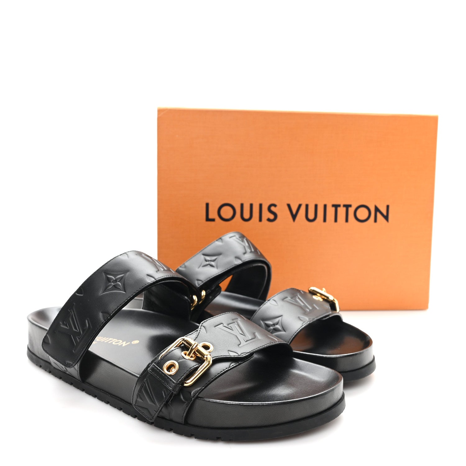 Louis Vuitton Empreinte Bom Dia Mule Sandals 41 Black 1841459