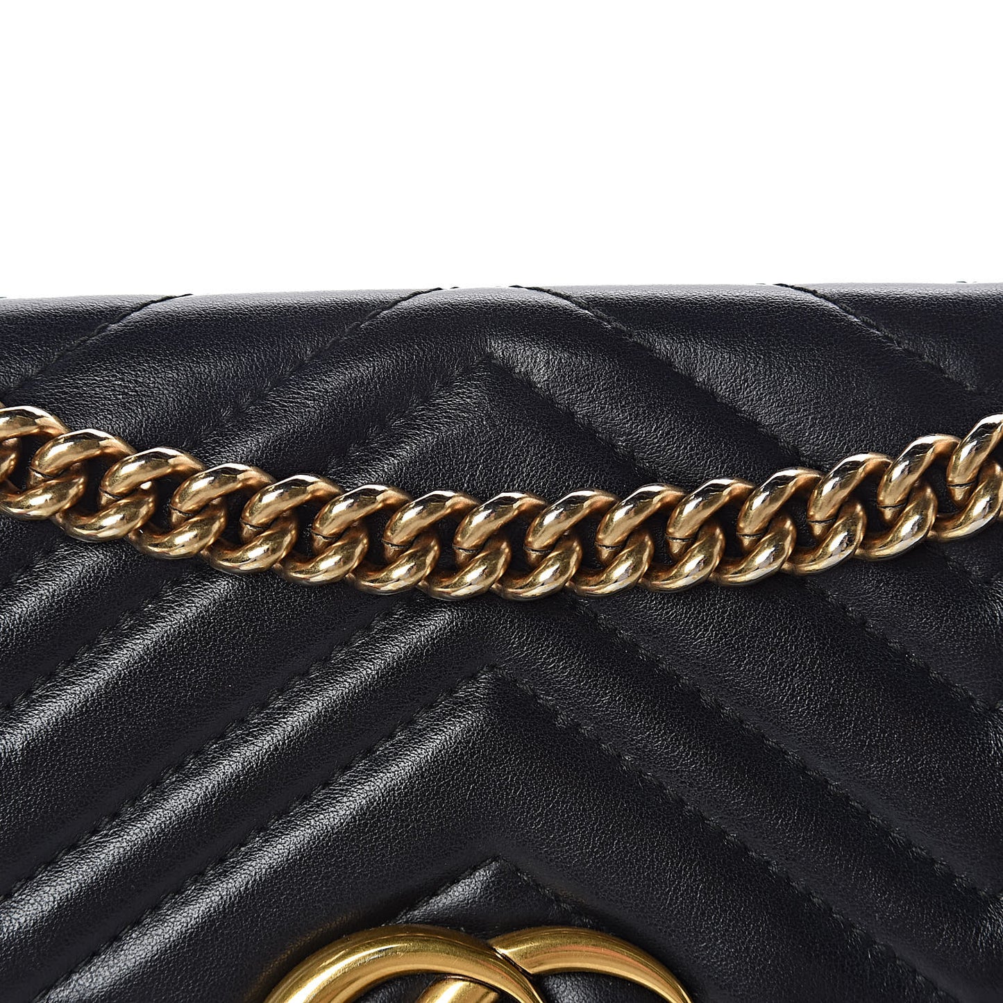 Calfskin Matelasse Small GG Marmont Shoulder Bag Black