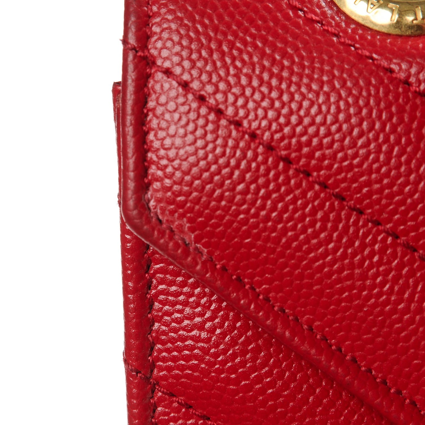 Grain De Poudre Matelasse Chevron Large Monogram Satchel Lipstick Red