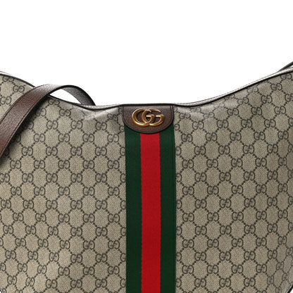 Gucci GG Supreme Monogram Web Ophidia Half Moon Hobo Brown 9 of 13