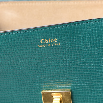 Chloe Grained Calfskin Lambskin Bi-Color Drew Shoulder Bag Stone Green 7 of 11