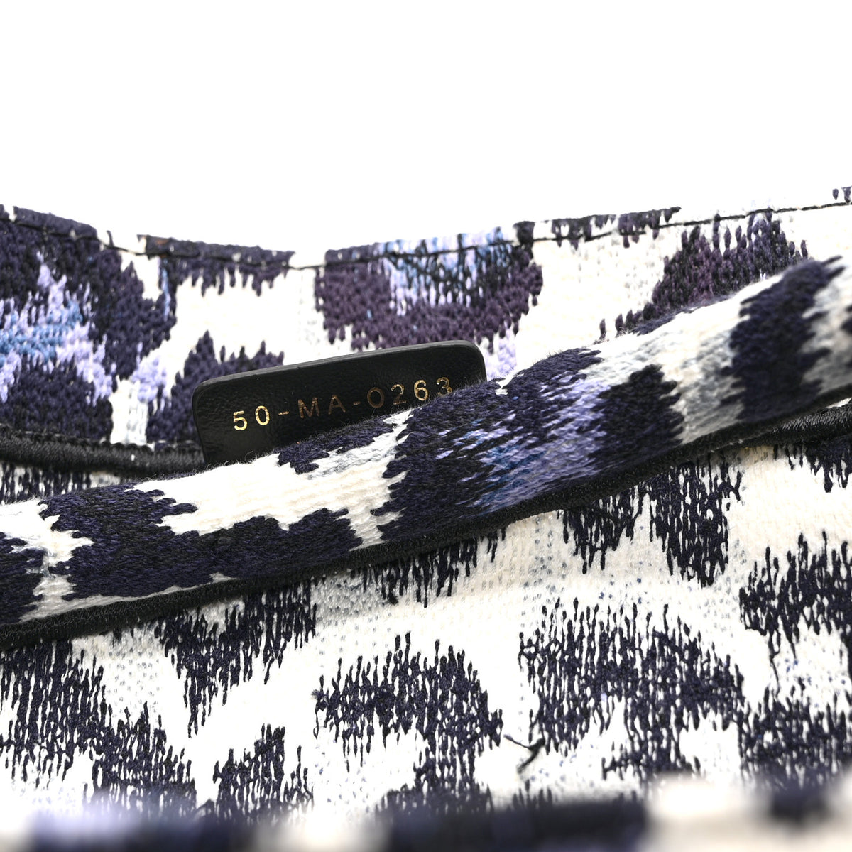 Christian Dior Canvas Mizza Embroidered Medium Leopard Book Tote Purple 7 of 10