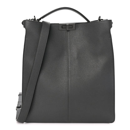 Fendi Cuoio Romano Large I SEE U Peekaboo X-Lite Tote Asfalto Praline Tobacco Moro 1 of 9