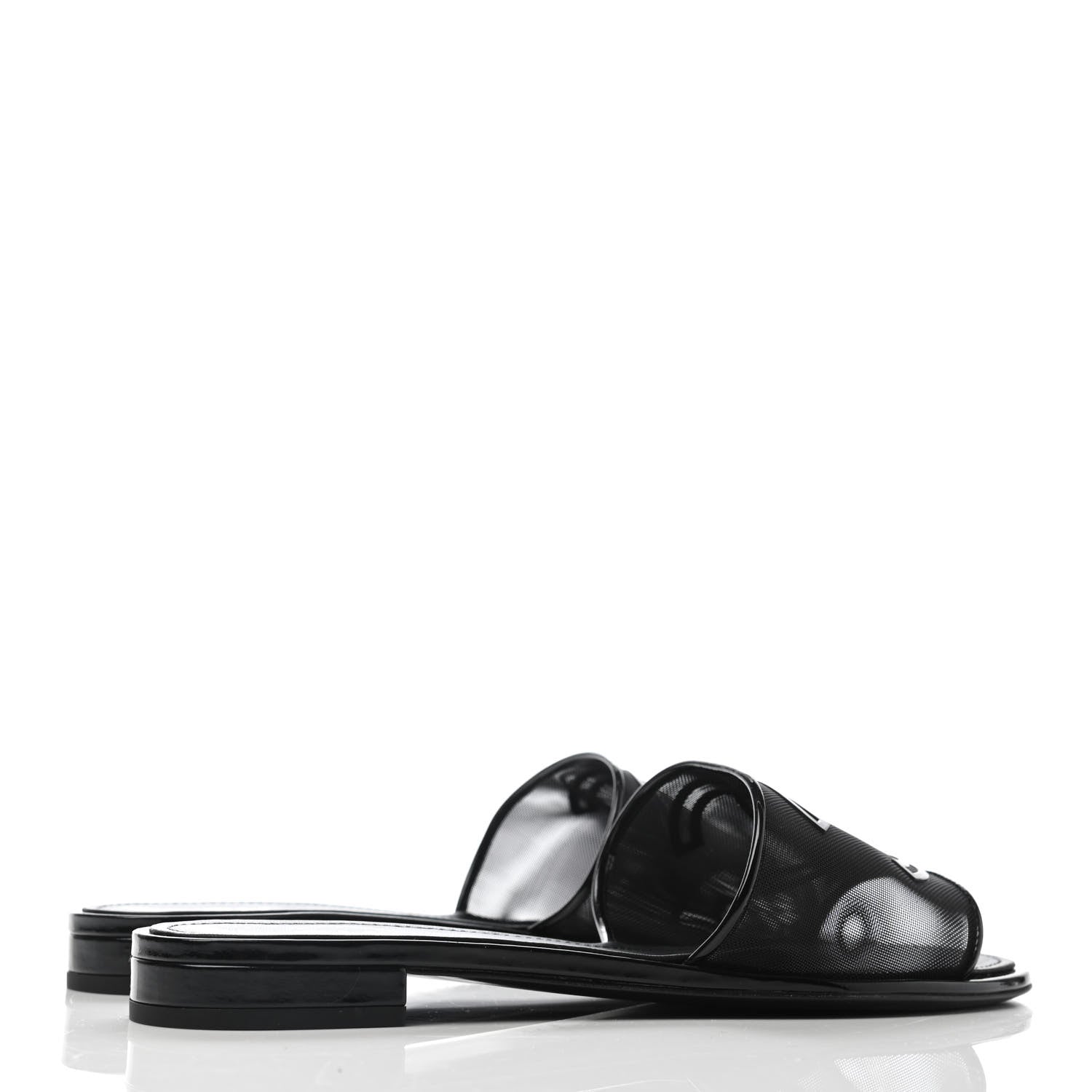 Chanel Mesh Patent Calfskin CC Mules 39 Black 4 of 4