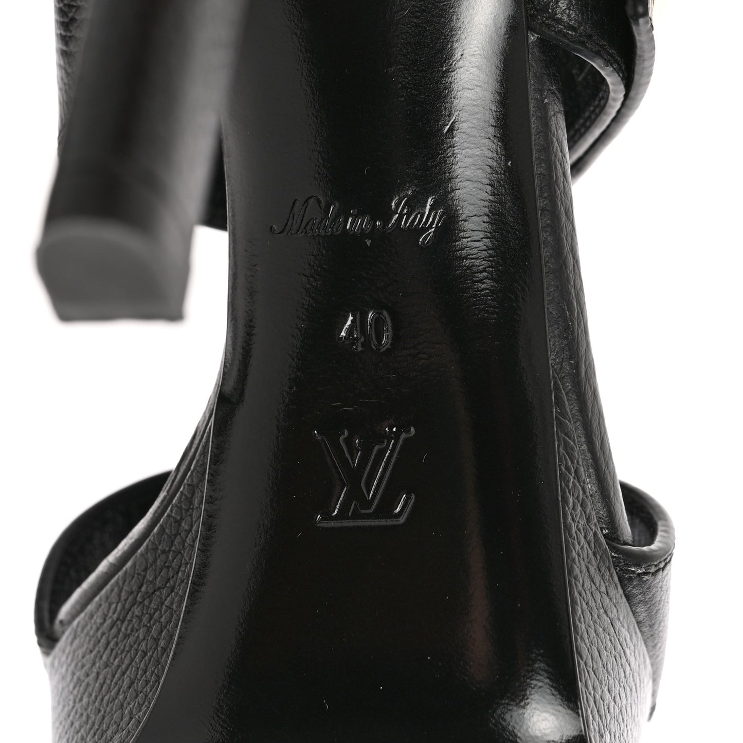 Grained Calfskin Horizon Platform Sandals 40 Black