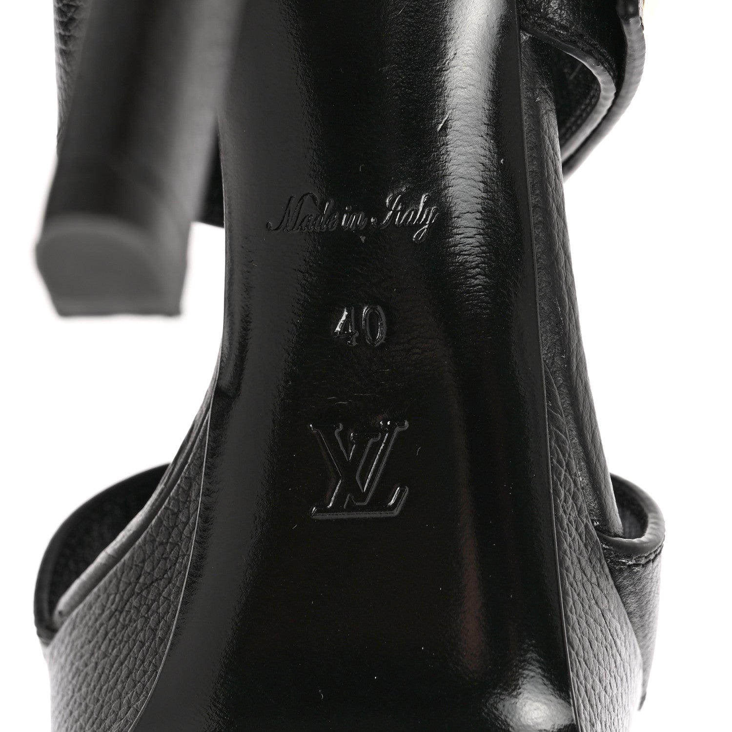 Louis Vuitton Grained Calfskin Horizon Platform Sandals 40 Black 6 of 9