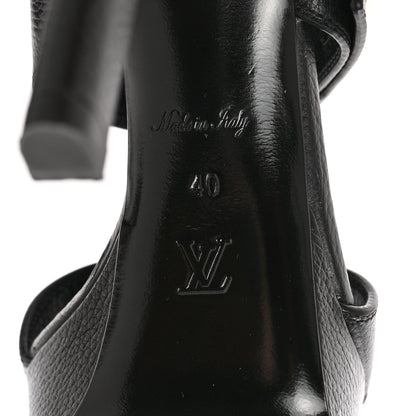 Louis Vuitton Grained Calfskin Horizon Platform Sandals 40 Black 6 of 9