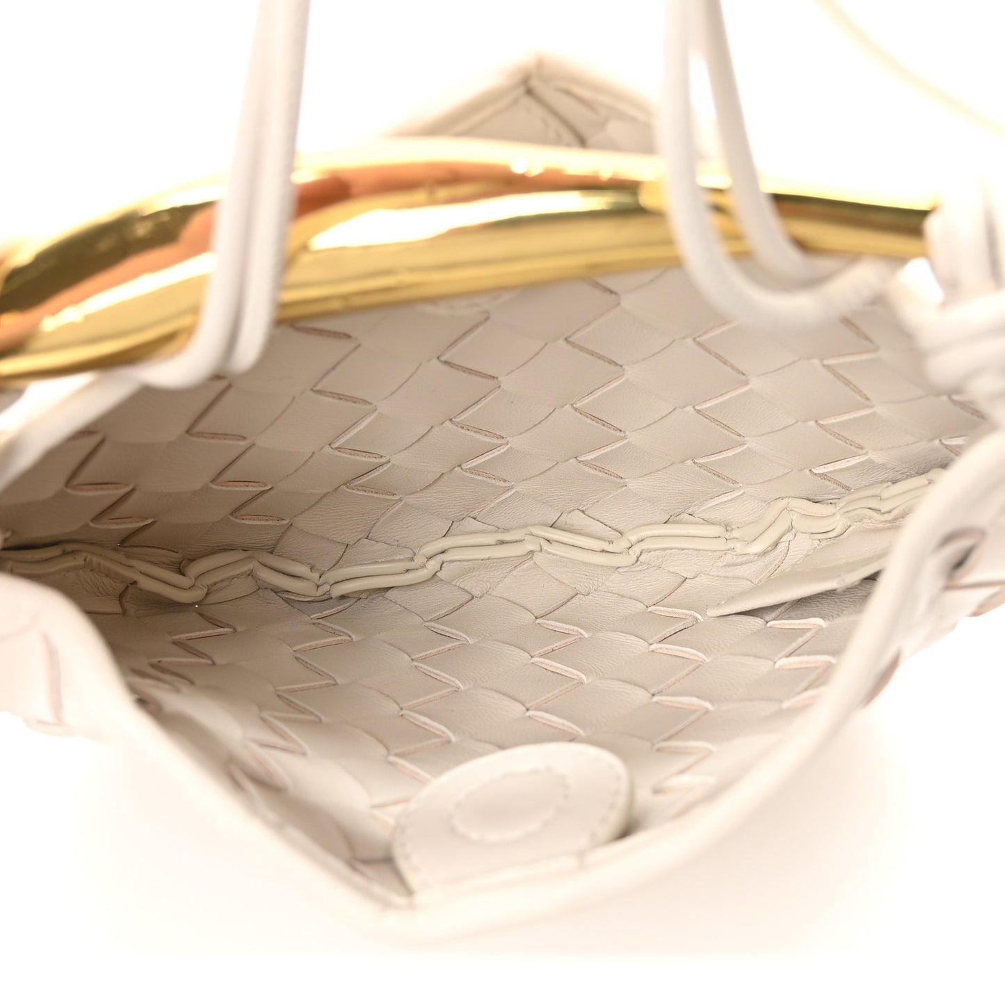 Nappa Intrecciato Mini Sardine Bag Chalk