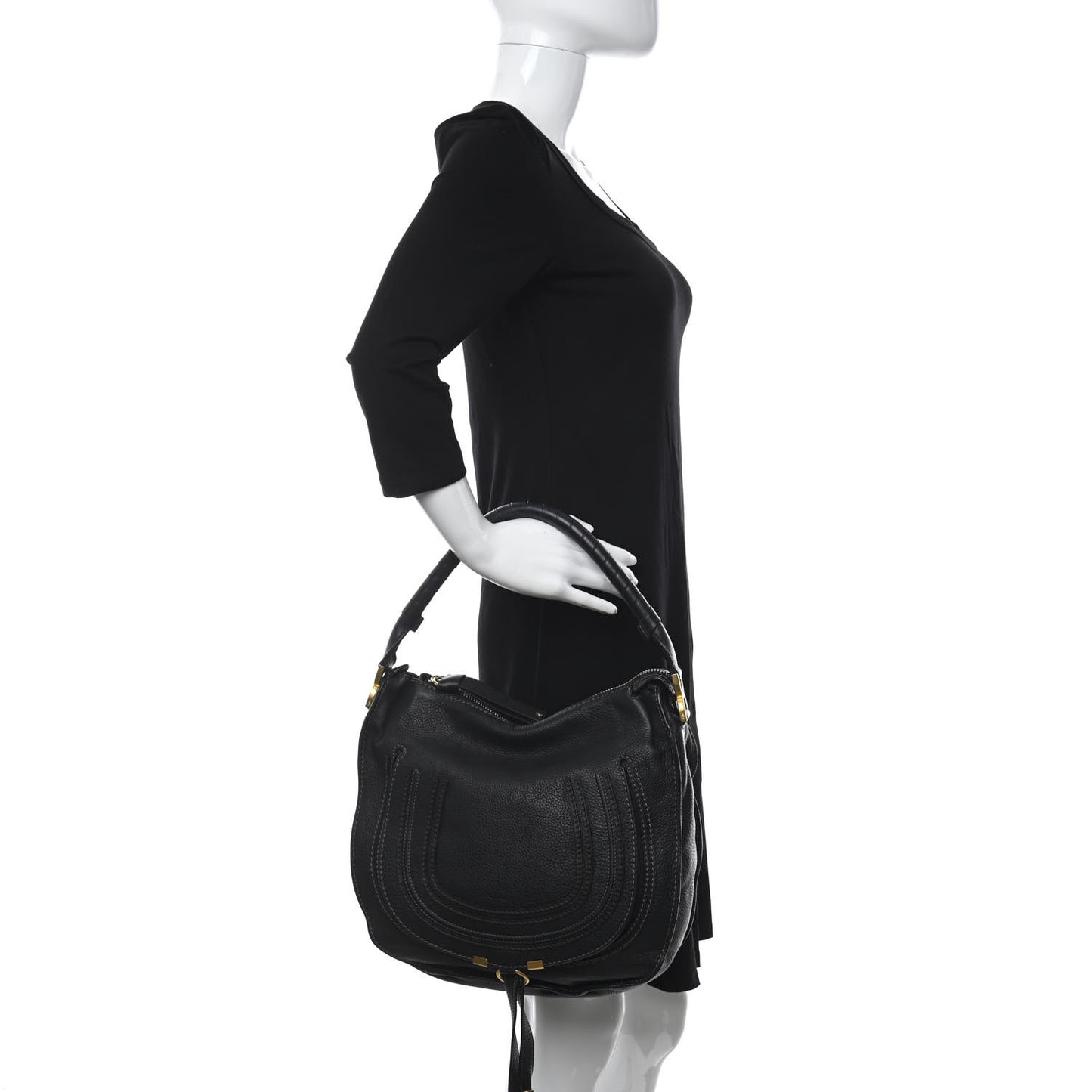 Calfskin Medium Marcie Hobo Black