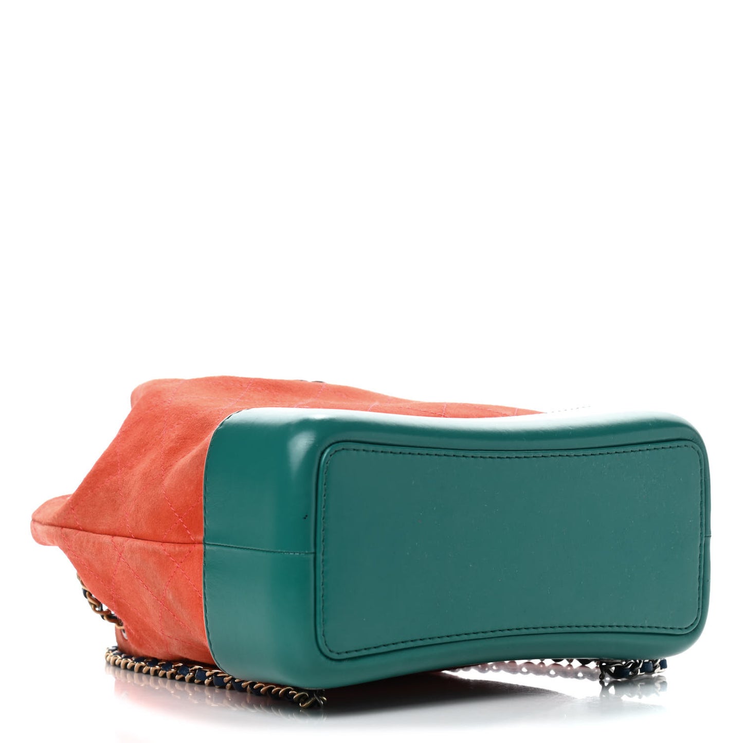 Suede Calfskin Quilted Small Gabrielle Backpack Orange Green