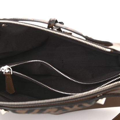 Fendi Vitello Dolce Bi-Color FF 1974 Embossed Medium By The Way Boston Bag Maya Black 5 of 10