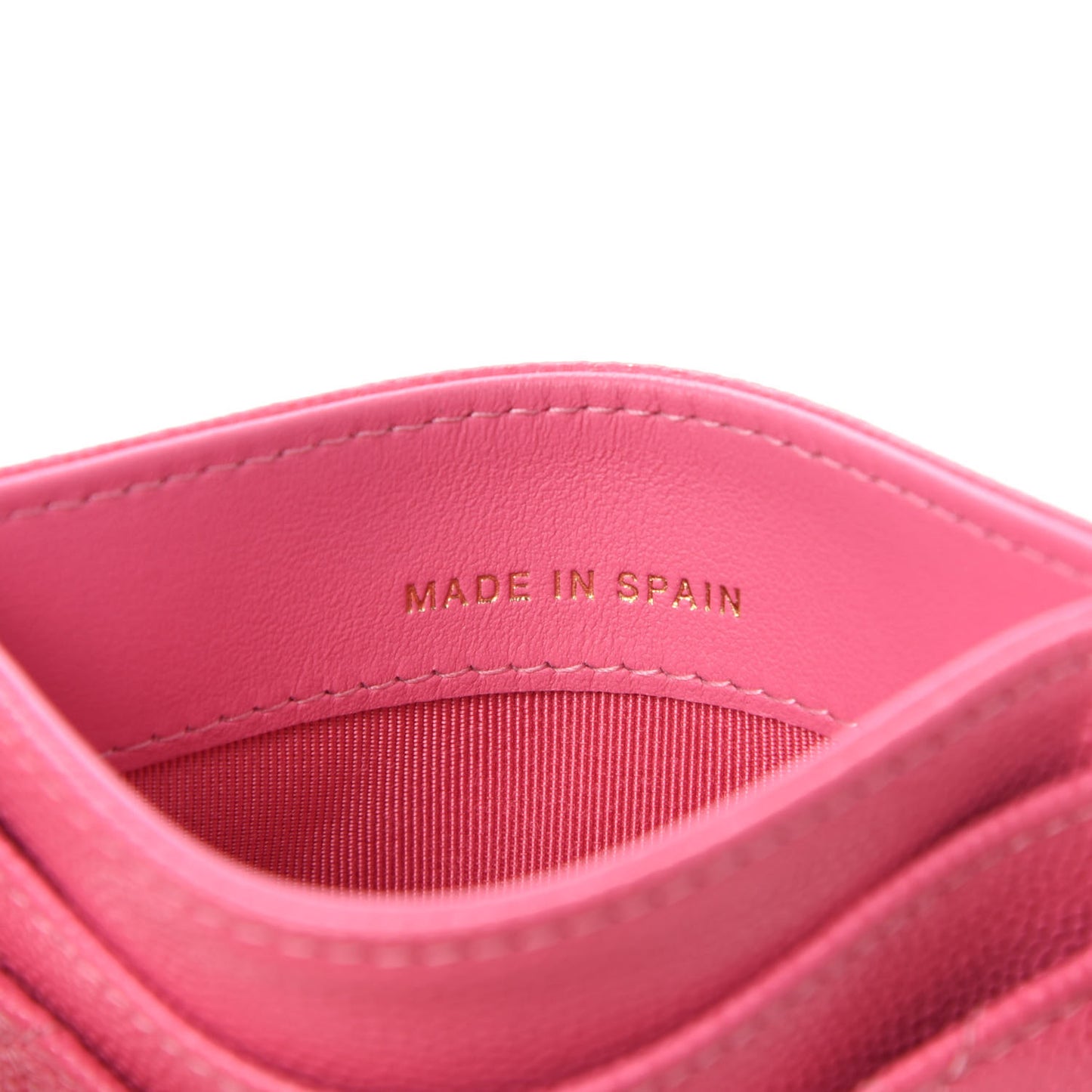 Caviar Quilted Card Holder Pink