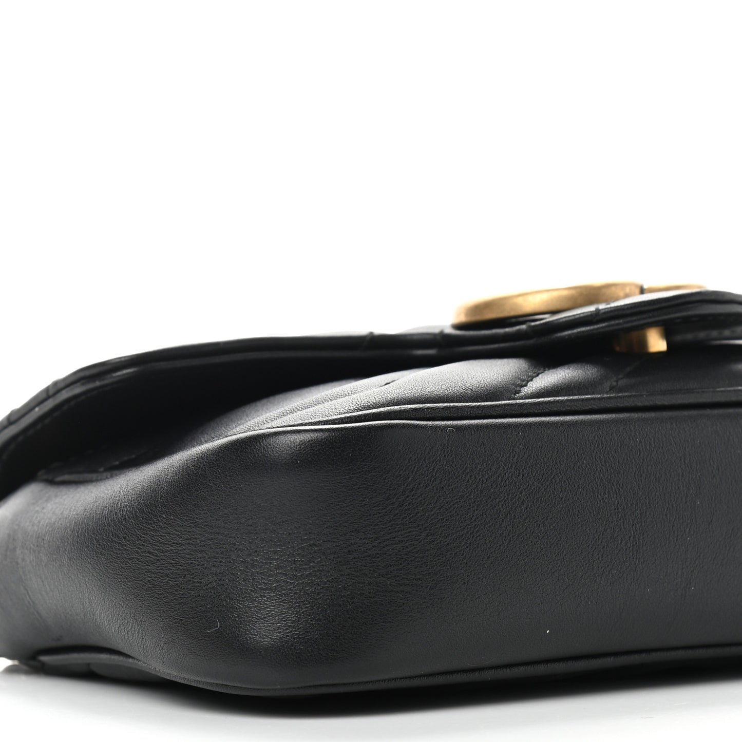 Calfskin Matelasse Super Mini GG Marmont Shoulder Bag Black