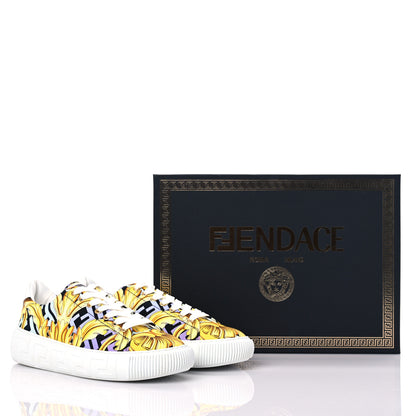 Versace X FENDI Fabric FF Baroque Fendace Greca Sneakers 40 Gold Multicolor 9 of 9