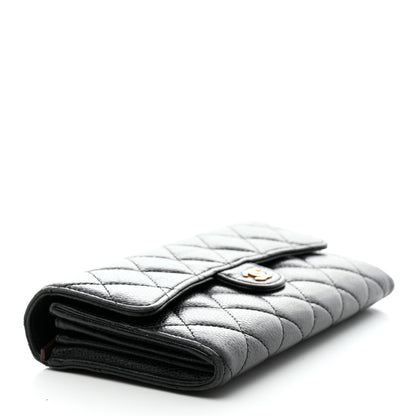 Chanel Caviar Quilted Large Gusset Flap Wallet Black 4 of 10