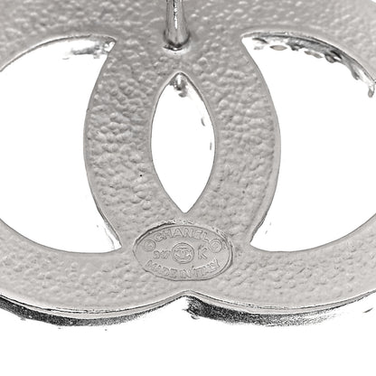 Chanel Crystal Large CC Earrings Silver 4 of 4
