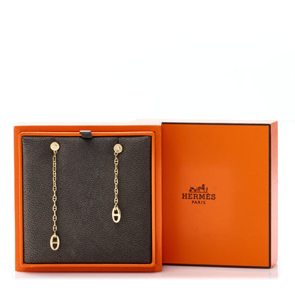 Hermes 18K Yellow Gold Diamond TPM Farandole Drop Earrings 5 of 5