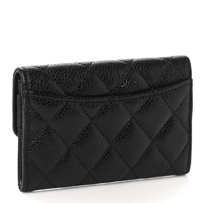 Chanel Caviar Quilted Flap Card Holder Wallet Black 3 of 12