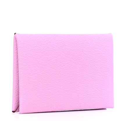 Hermes Chevre Mysore Calvi Card Case Mauve Sylvestre 2 of 4