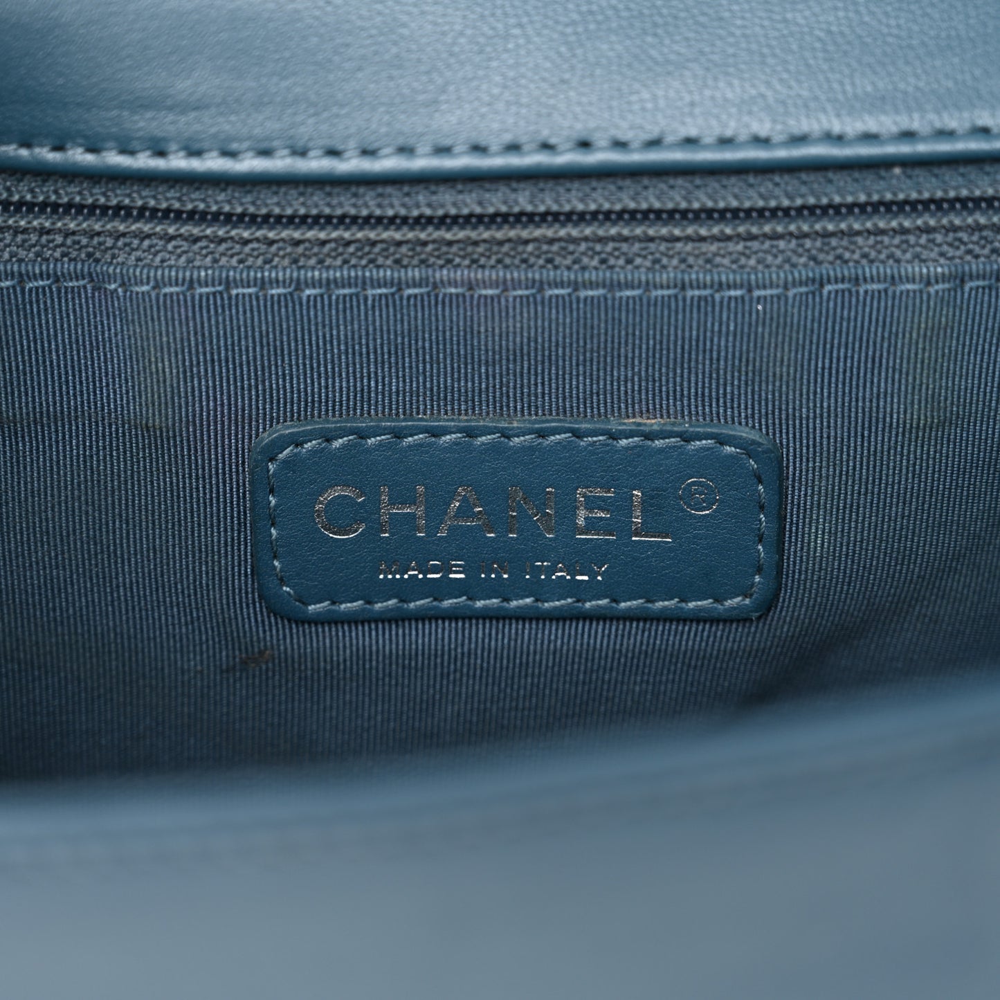 Lambskin Quilted New Medium Boy Flap Dark Blue