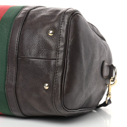 Gucci Calfskin Vintage Web Medium Boston Dark Brown 9 of 21