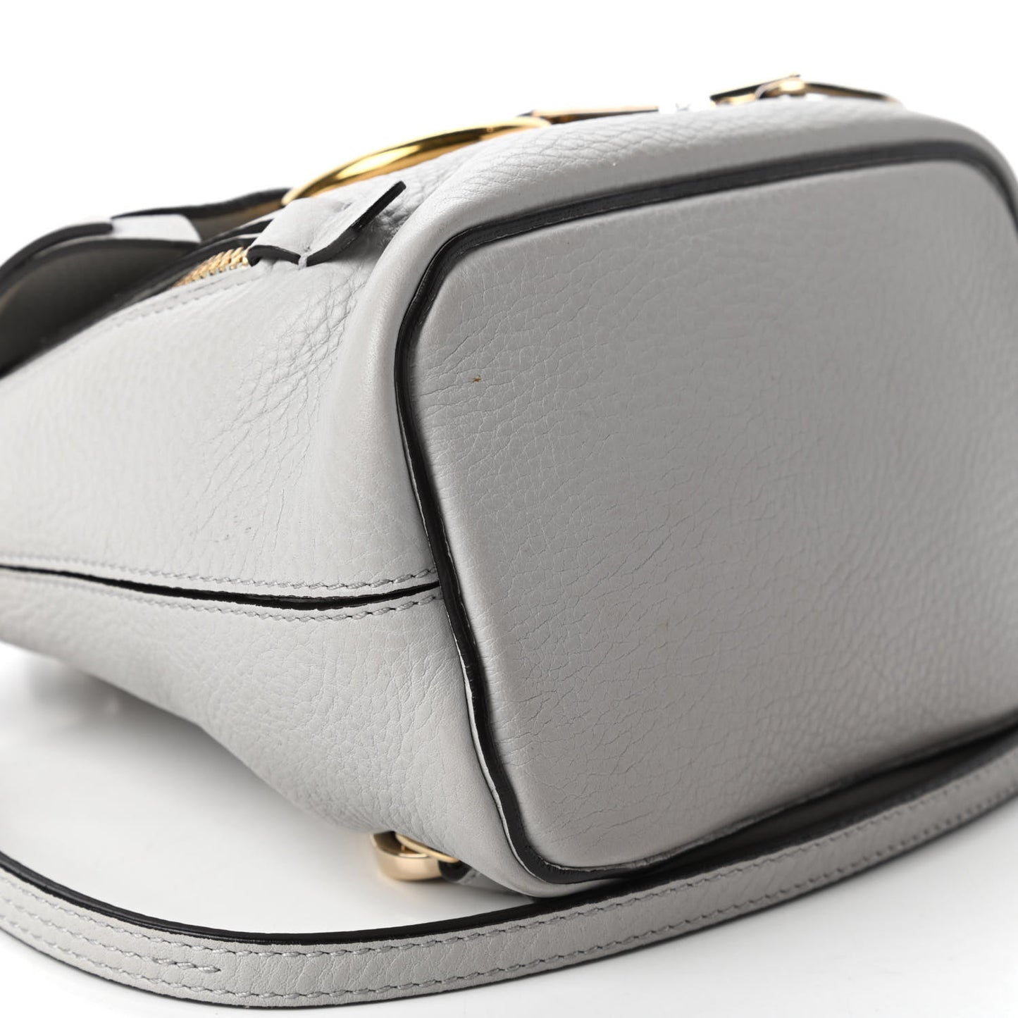 Suede Calfskin Mini Faye Backpack Airy Grey