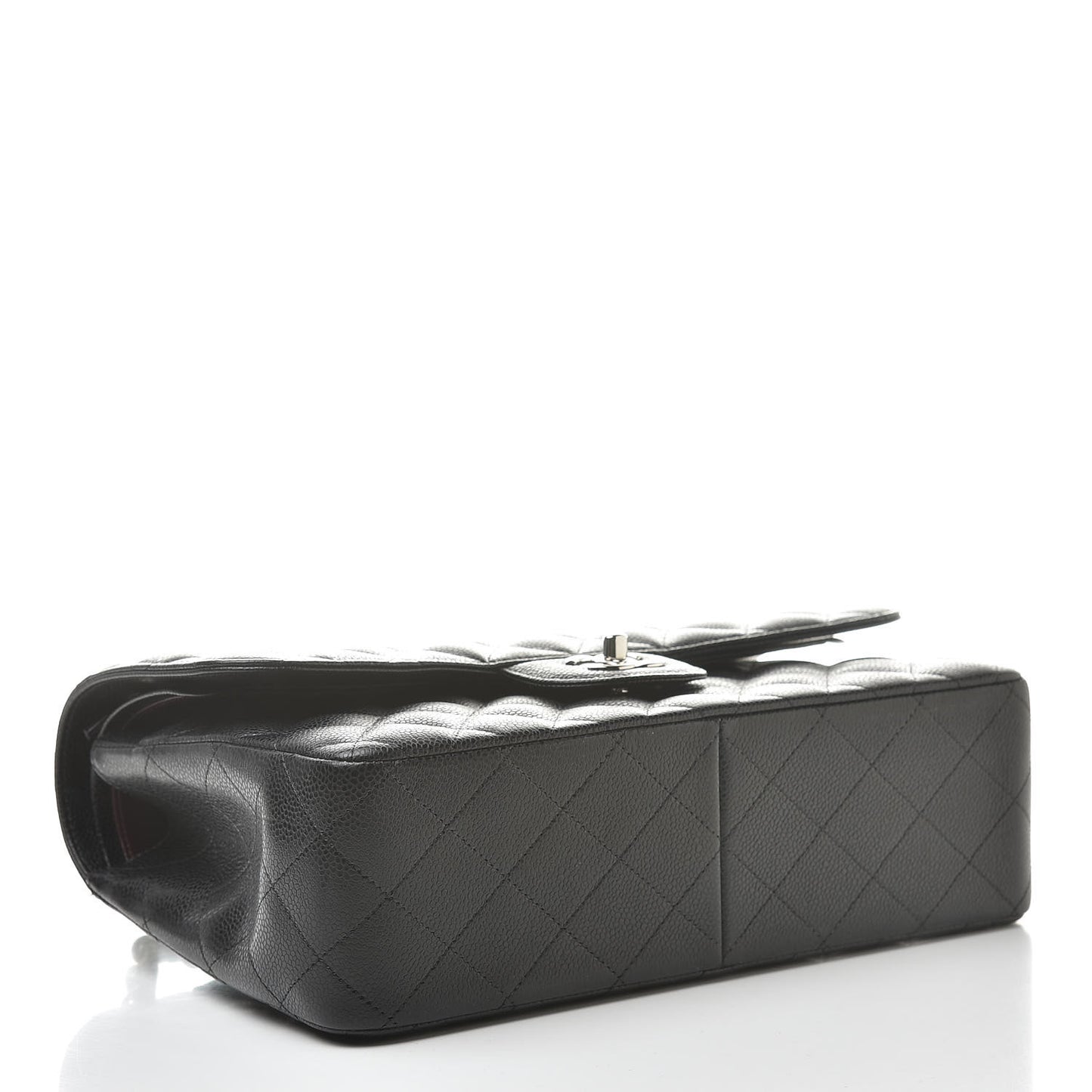 Caviar Quilted Jumbo Double Flap Black