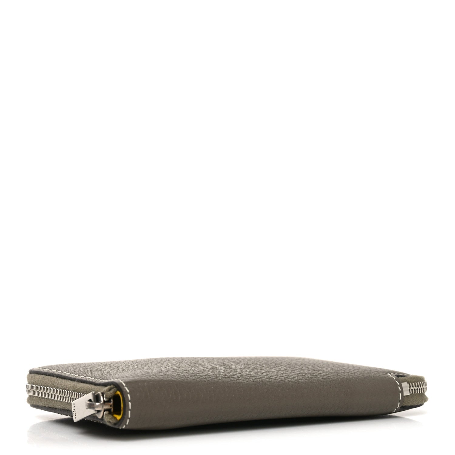 Celine Drummed Calfskin Medium Zip Around Multifunction Wallet Souris 4 of 6