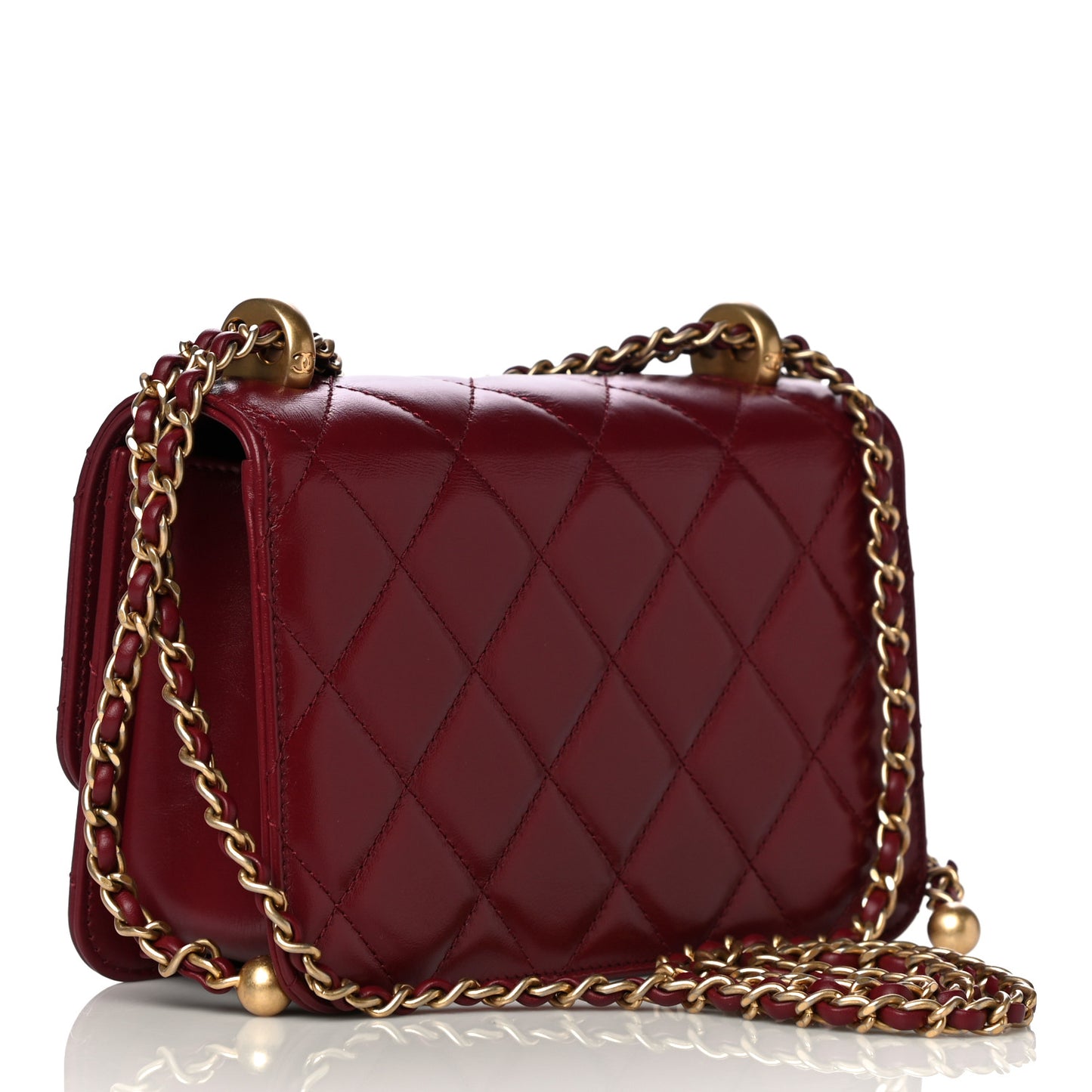 Calfskin Quilted Mini Perfect Fit Flap Burgundy
