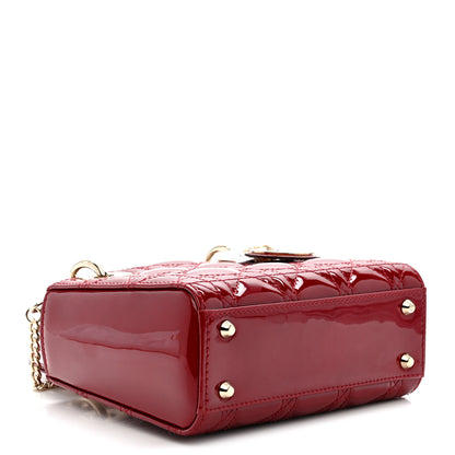 Christian Dior Patent Cannage Mini Lady Dior Red 4 of 10