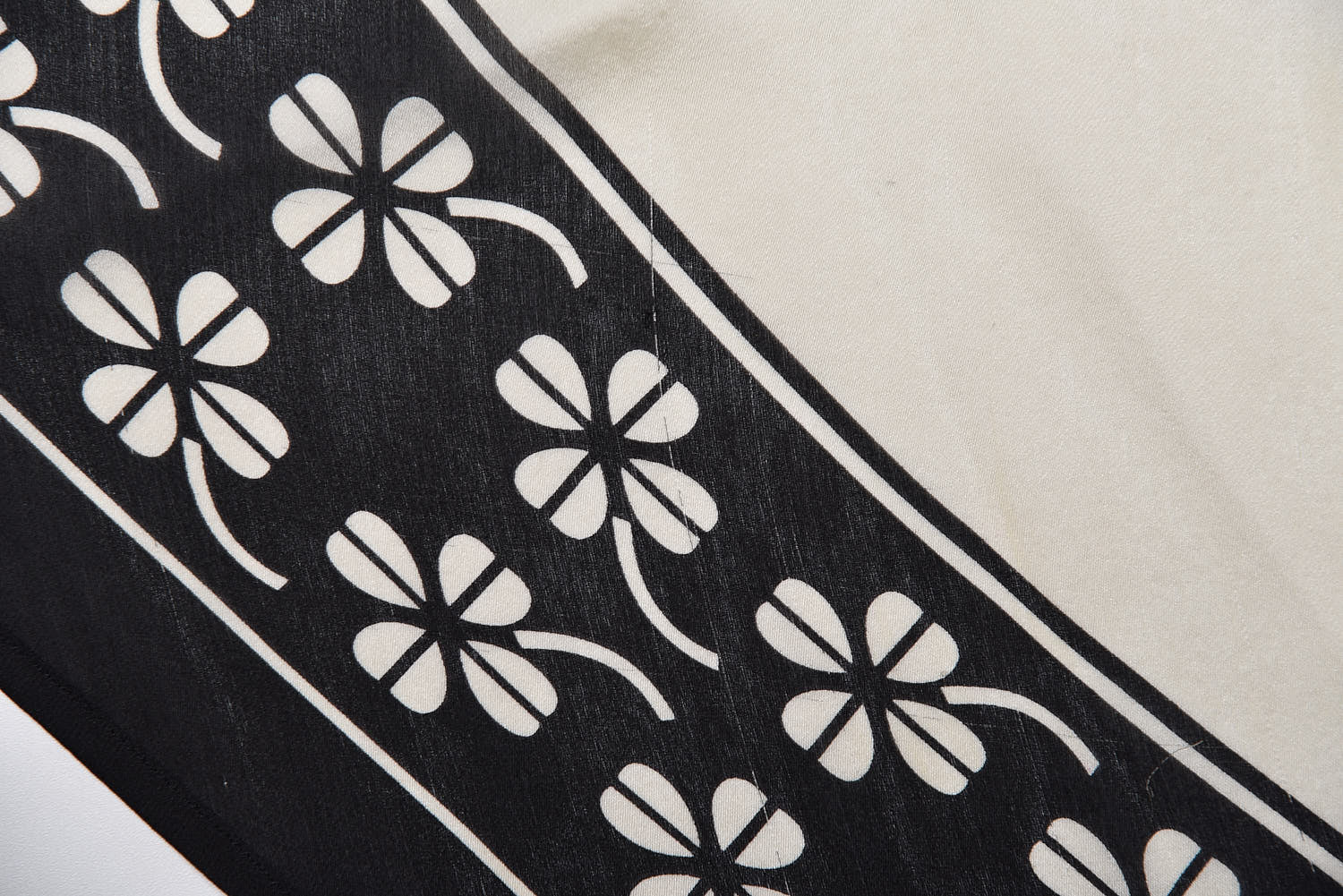 Chanel Silk Clover Scarf Black Ivory 424664 – FASHIONPHILE